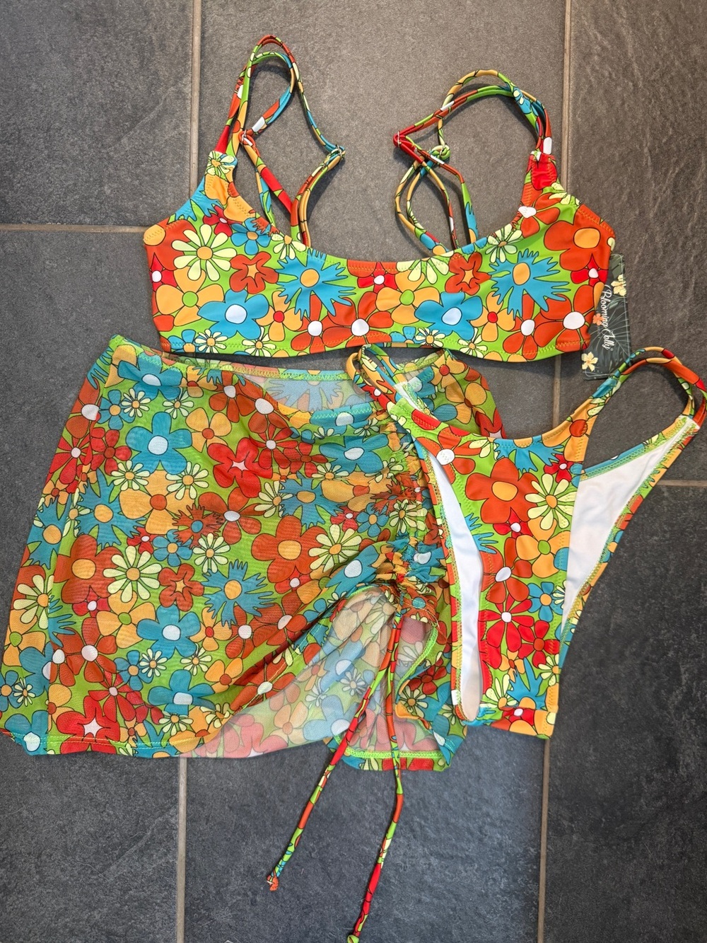 Blooming Jelly Bikini with cover skirt - BNWT Medium